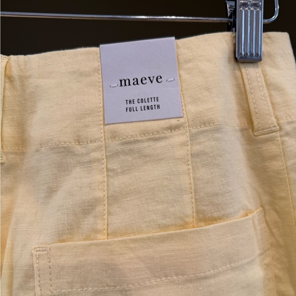 Maeve - Colette Beachy Linen Full-Length Wode-Leg Pants - 28 - Butter Yellow - Picture 7 of 9